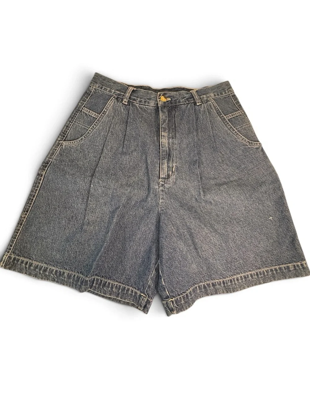 Vintage 80s 90s Denim Jean Shorts Long Inseam High Mom Waist size 12